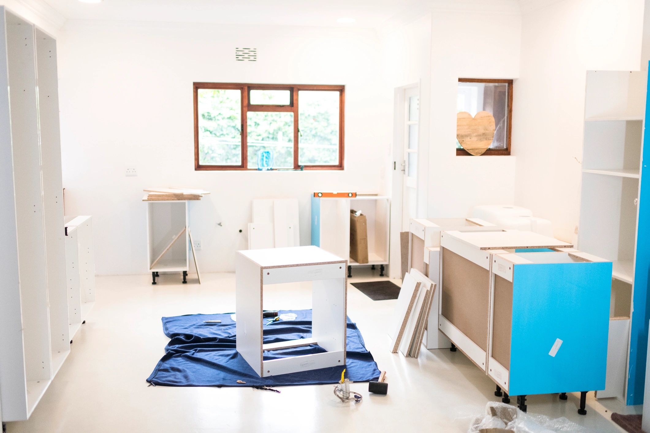 Kitchen installation and repair work in progress
